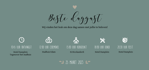 Trouwkaart liggend daggast programma groen zelf maken