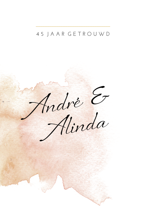 Romantic chic jubileumkaart aquarel oranje