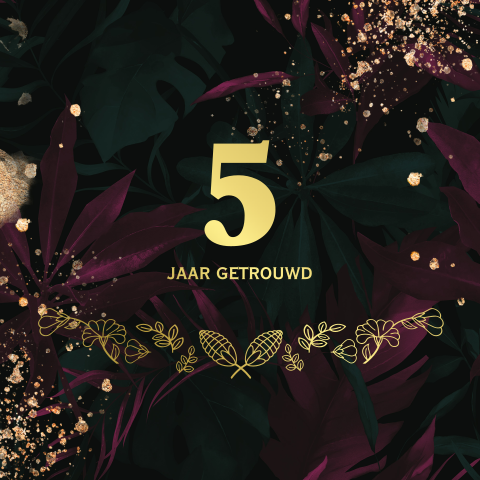 Romantische 5 jaar uitnodiging boho abstract