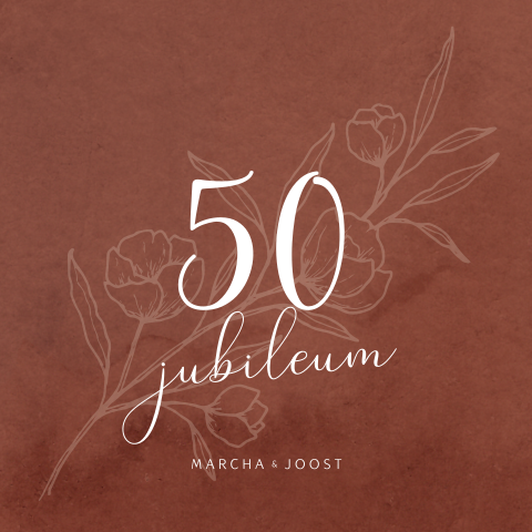 Roest watercolor penseel bloem uitnodiging 50 jubileum roest