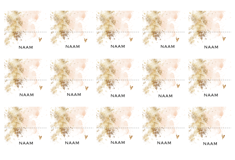 Naamkaartjes watercolor gevouwen | 15 stuks