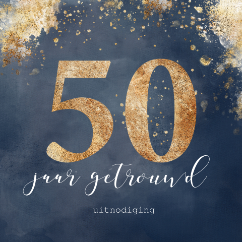 Jubileum uitnodiging 50 jaar getrouwd koperlook