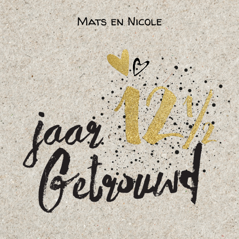Feest uitnodiging 12-5 jaar getrouwd op kraft