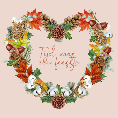 Uitnodiging verjaardag hart in de herfst tijd voor een feestje