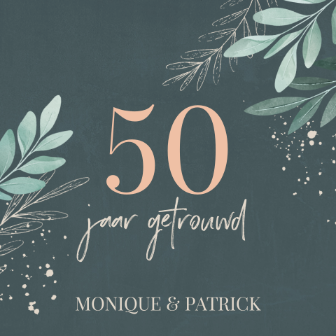 Uitnodiging 50 jaar getrouwd modern design