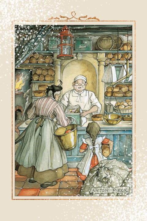 Kerstkaart Anton Pieck de bakker