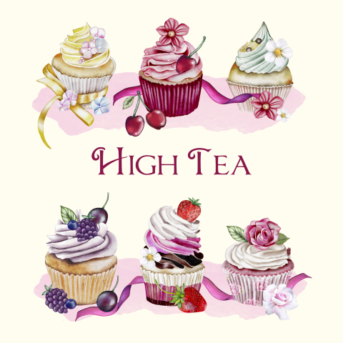 Uitnodiging high Tea cupcakes