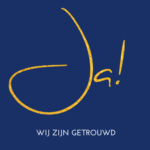 Trendy wij zijn getrouwd trouwkaart nachtblauw