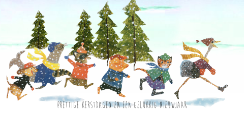 Originele kerstkaart langwerpig formaat