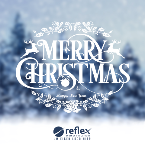 Moderne zakelijke kerstkaart met logo en typografie