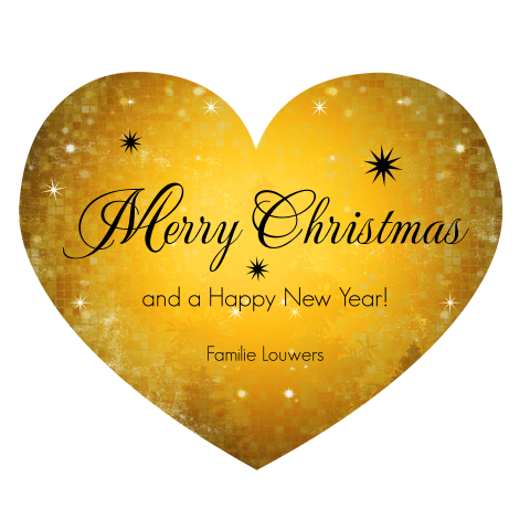 Kerstkaart in de vorm van hart