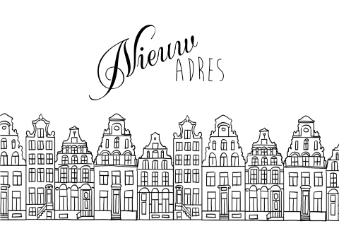 Verhuiskaart steden amsterdamse grachtenpanden amsterdam