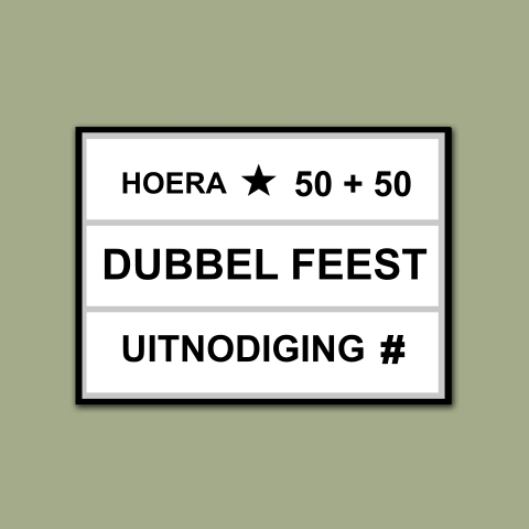 Uitnodiging dubbelfeest verjaardag lightbox groen