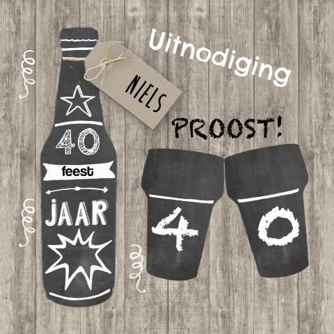 Uitnodiging verjaardag man 40 jaar bier