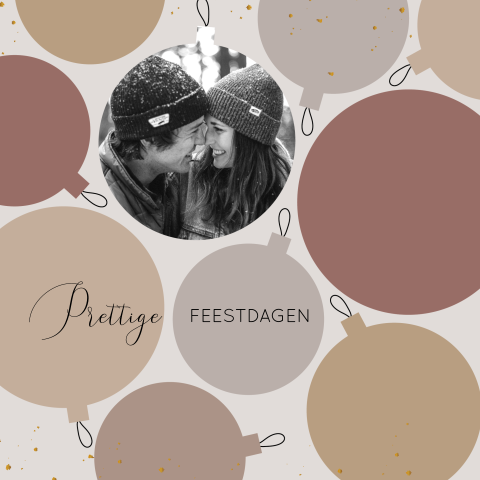 Kerstkaart kerstballen foto