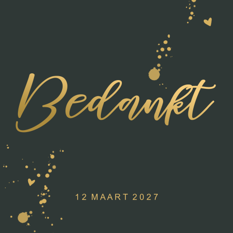 Bedankkaart met goudlook