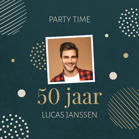 Uitnodiging 50 jaar man met bollen