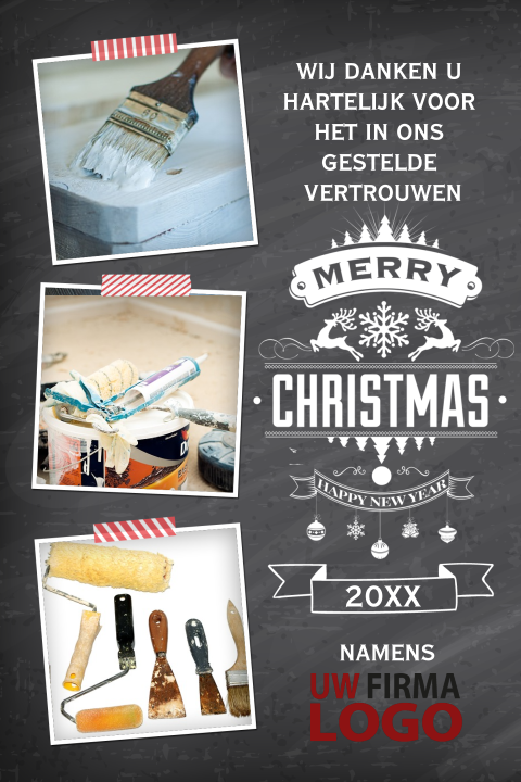 Zakelijke kerstkaart schilder schildersbedrijf