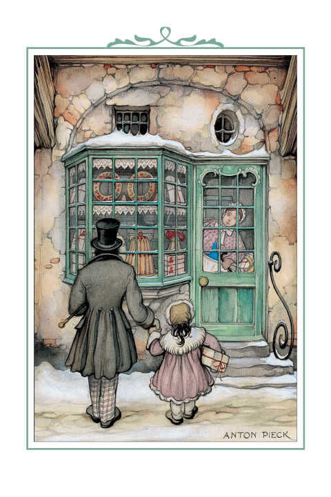 Anton Pieck voor de bakkerij kerstkaart