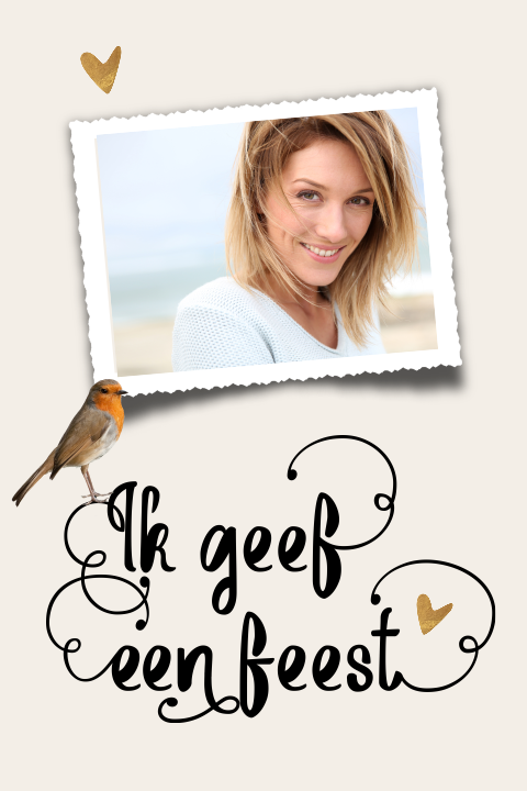 Uitnodiging verjaardag feest vrouw met foto
