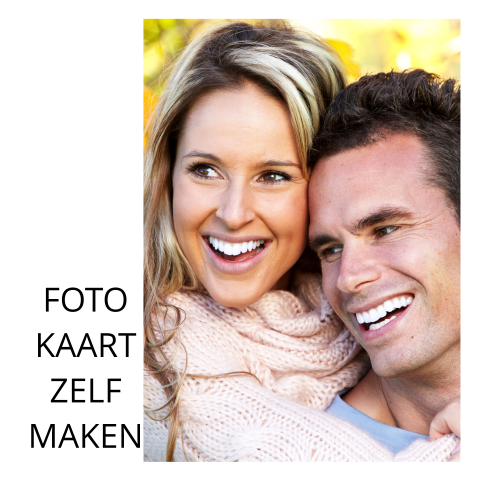 Vierkante fotokaart met foto zelf ontwerpen