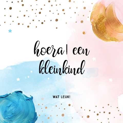 Wenskaart hoera een kleinkind