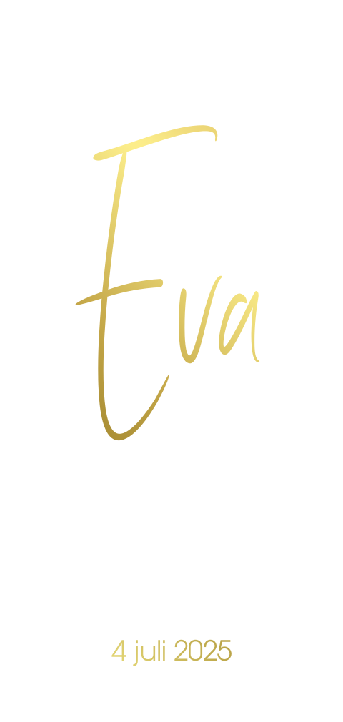 Geboortekaartje clean ontwerp echte goud folie voor een meisje