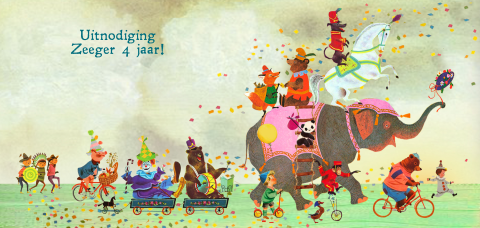 Uitnodiging verjaardagsfeest thema circus