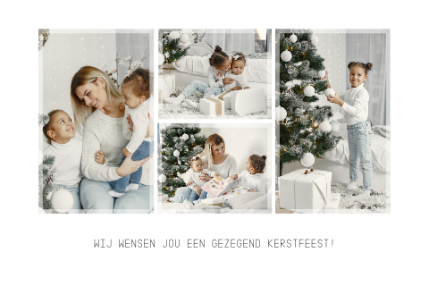 Hippe foto kerstkaart met transparantie randen