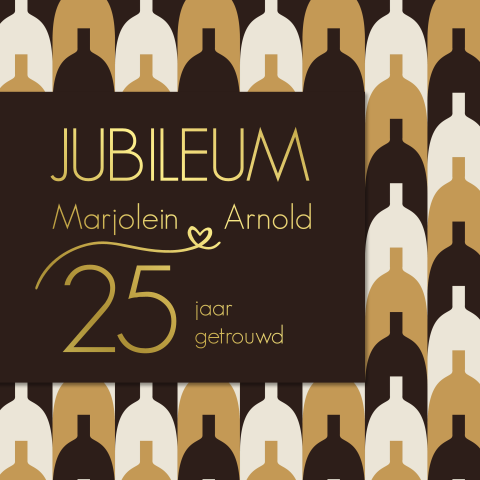 Jubileum Uitnodiging Art Deco Goudfolie 25
