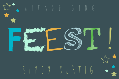 Verjaardagsuitnodiging man feest typografie