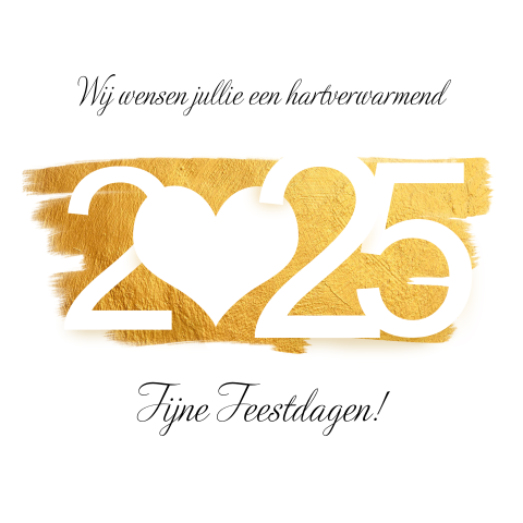 Kerstkaart with love goudlook