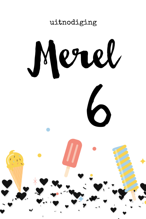Hippe zomerse uitnodiging kinderfeest 6 jaar met ijsjes