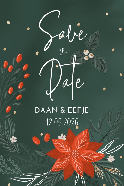 Save the Date kerstsfeer met teksten