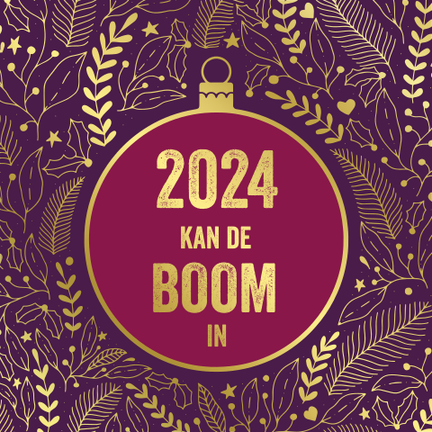 Kerstkaart 2024 kan de boom in