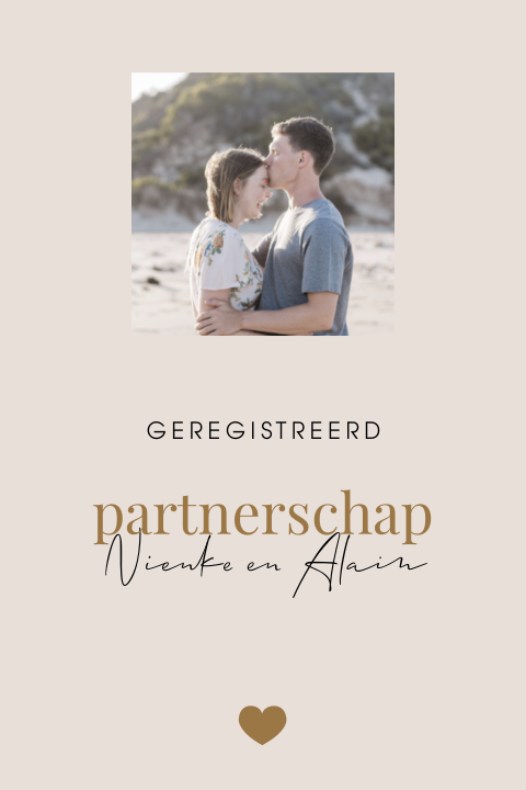Geregistreerd Partnerschap uitnodiging minimalistisch met foto