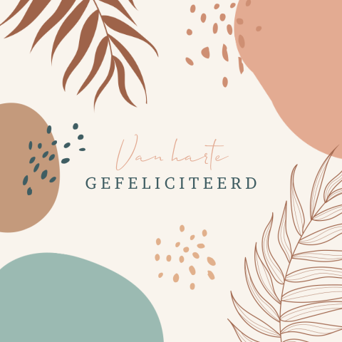 Wenskaart voor een verjaardag met botanische tekening