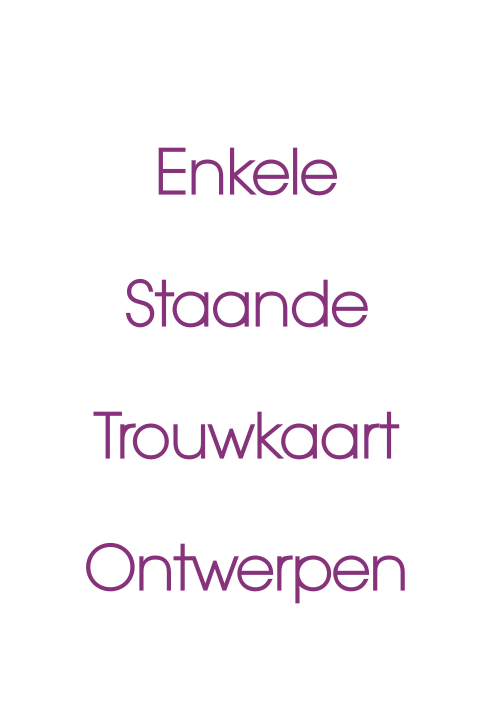 Enkele pagina staande trouwkaart inclusief ronde hoeken ontwerpen