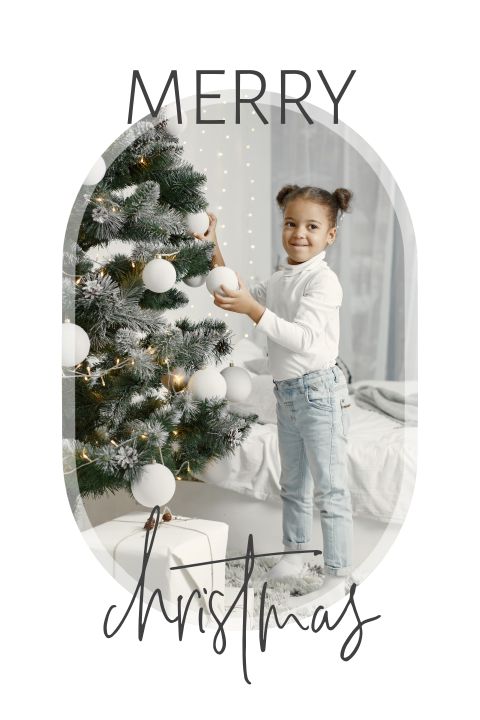 Foto kerstkaart met transparante rand