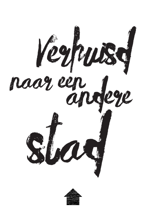 Stoere verhuiskaart zwart wit - andere stad