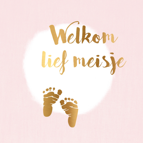 Wenskaart felicitatiekaart geboorte meisje