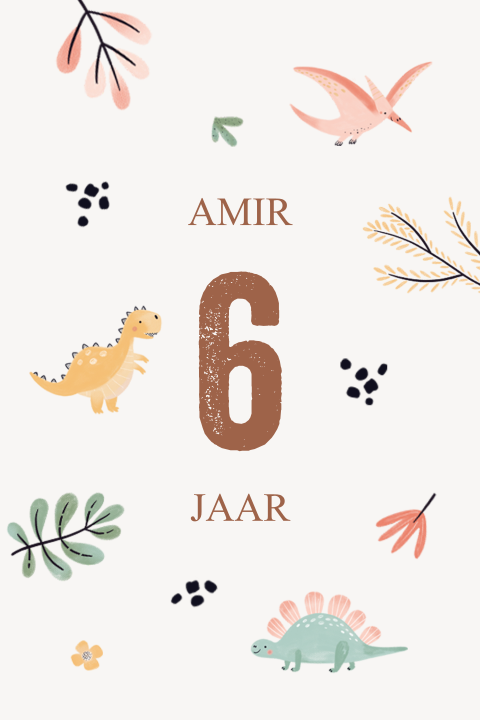 Uitnodiging kinderfeestje met dino