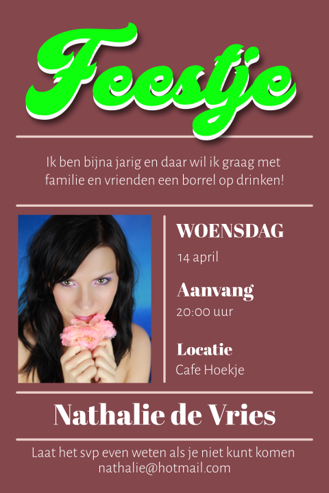 Hippe uitnodiging voor een verjaardag met foto