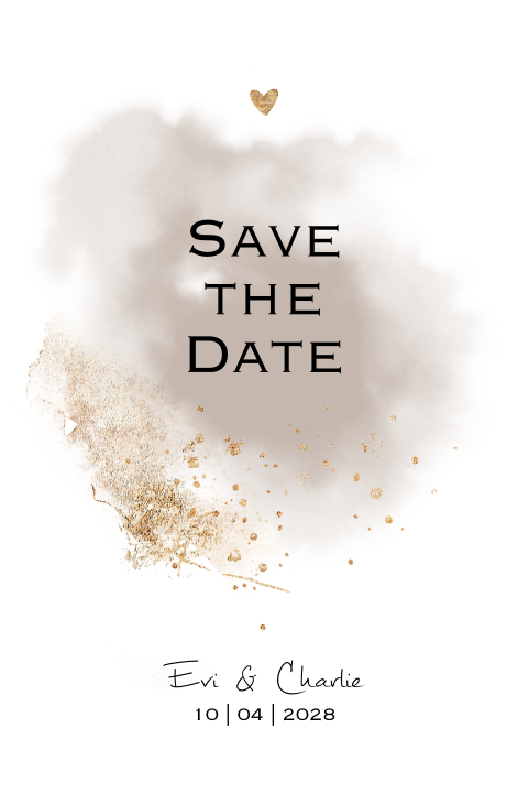 Save the date uitnodiging nude en waterverf