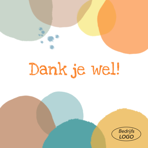 Dank je wel personeel kaartje met vrolijke kleuren