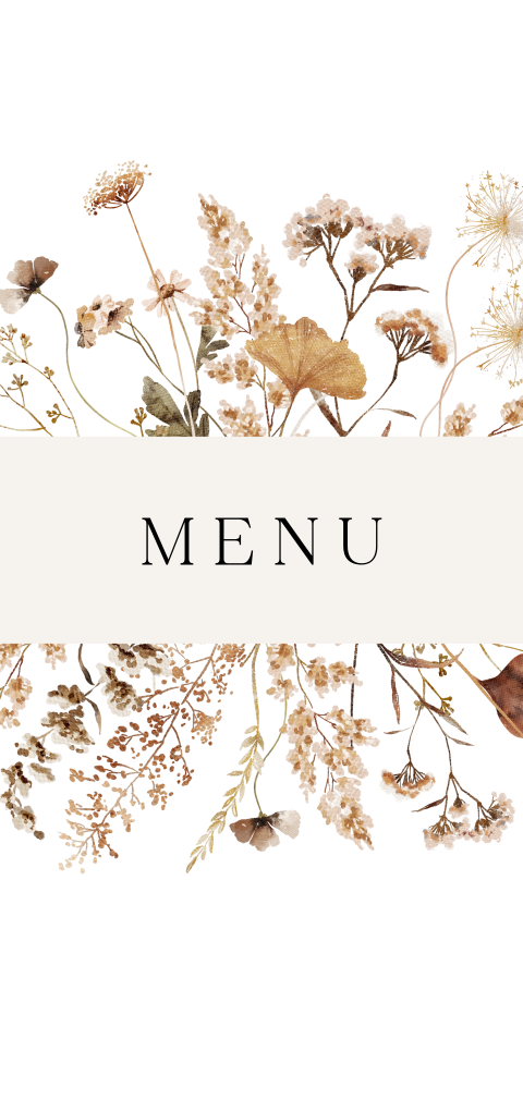 Menu kaart met prachtige veldbloemen
