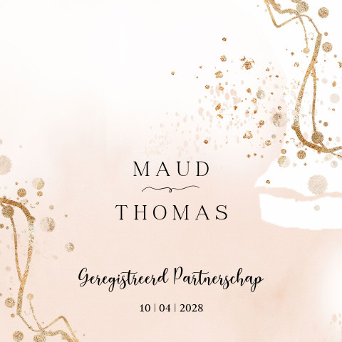 Moderne geregistreerd partnerschap uitnodiging roze goud look