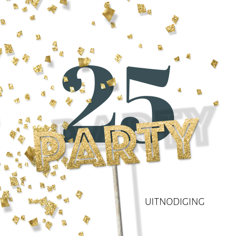 Feestelijke verjaardag 25 jaar uitnodiging party