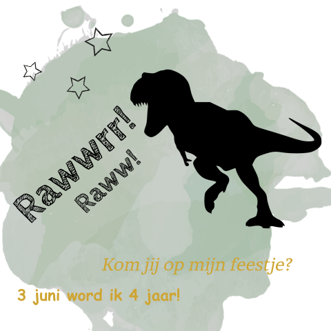Uitnodiging dinosaurus kinderfeestje