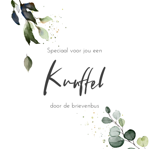 Wenskaart knuffel met botanische takjes